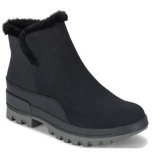 Baretraps Booties Size 8.5 Black Fur Cold Weather Proof Boots Round Toe NEW